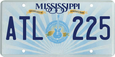 MS license plate ATL225