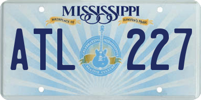 MS license plate ATL227