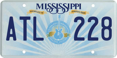 MS license plate ATL228
