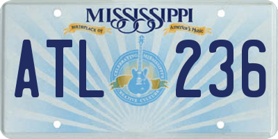 MS license plate ATL236