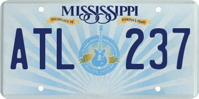 MS license plate ATL237