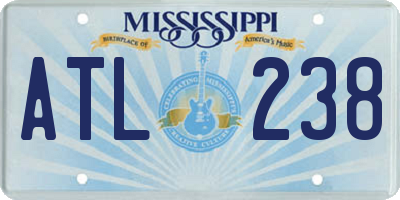 MS license plate ATL238