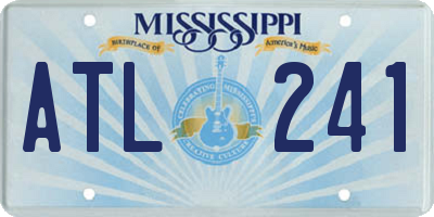 MS license plate ATL241