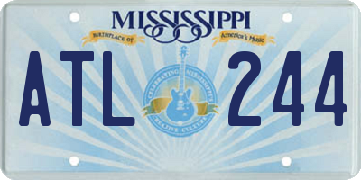 MS license plate ATL244