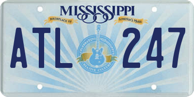 MS license plate ATL247