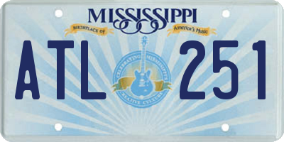 MS license plate ATL251