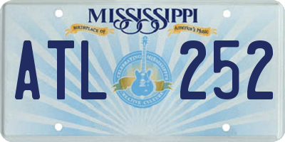 MS license plate ATL252