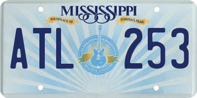 MS license plate ATL253