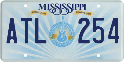 MS license plate ATL254