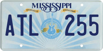 MS license plate ATL255