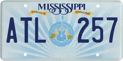 MS license plate ATL257