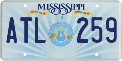 MS license plate ATL259