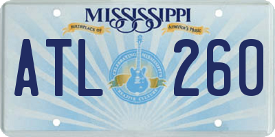 MS license plate ATL260