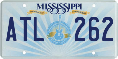 MS license plate ATL262