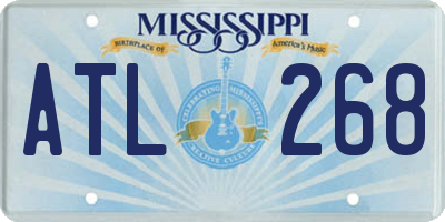 MS license plate ATL268