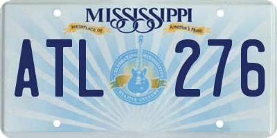 MS license plate ATL276
