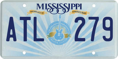 MS license plate ATL279