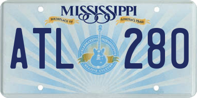 MS license plate ATL280