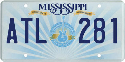 MS license plate ATL281