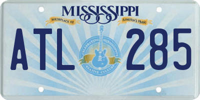 MS license plate ATL285