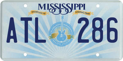 MS license plate ATL286