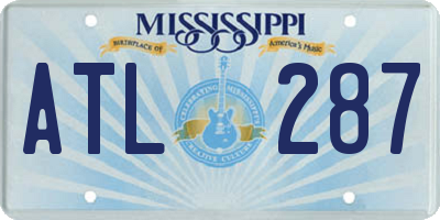 MS license plate ATL287