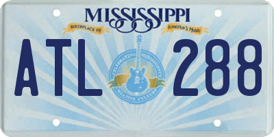 MS license plate ATL288
