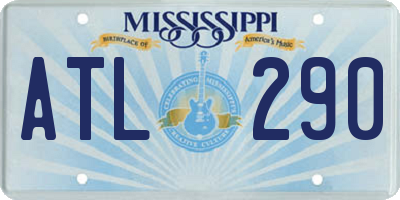 MS license plate ATL290