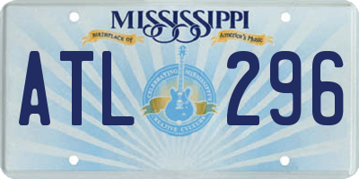 MS license plate ATL296