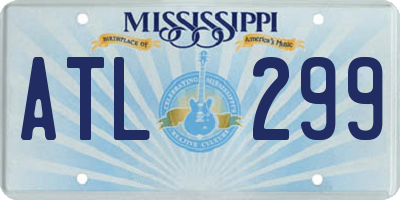 MS license plate ATL299