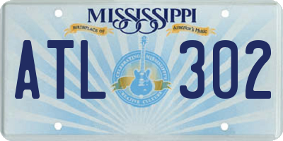 MS license plate ATL302