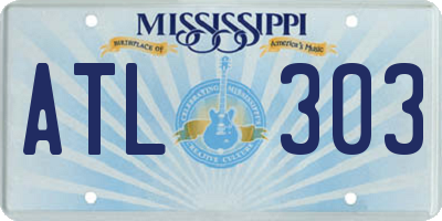MS license plate ATL303