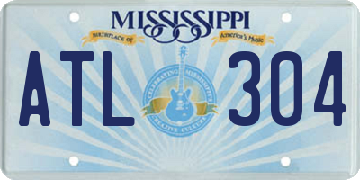 MS license plate ATL304