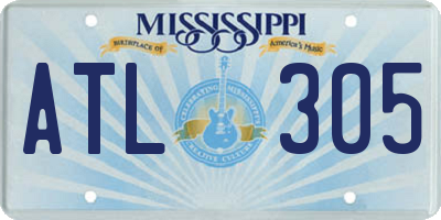 MS license plate ATL305
