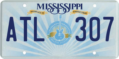 MS license plate ATL307
