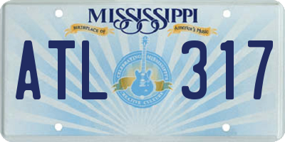 MS license plate ATL317