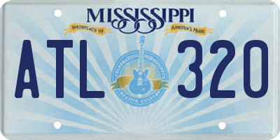 MS license plate ATL320