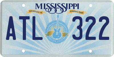 MS license plate ATL322
