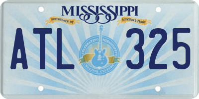 MS license plate ATL325