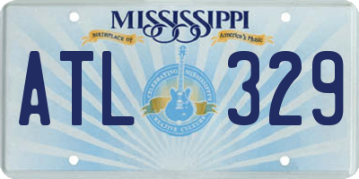 MS license plate ATL329