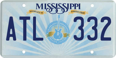 MS license plate ATL332