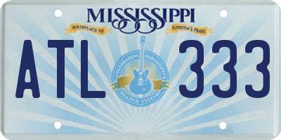 MS license plate ATL333