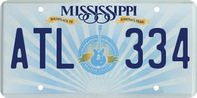 MS license plate ATL334