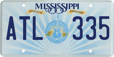 MS license plate ATL335