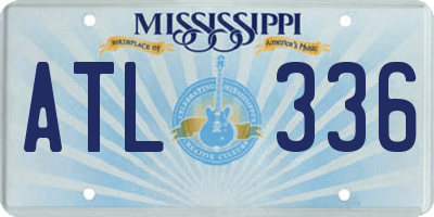 MS license plate ATL336