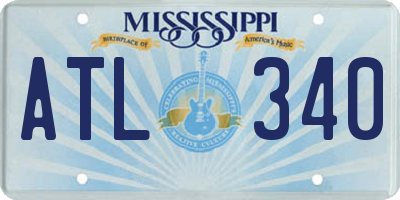 MS license plate ATL340