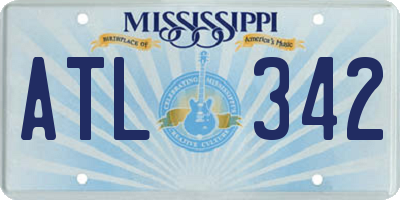 MS license plate ATL342