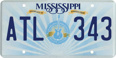 MS license plate ATL343