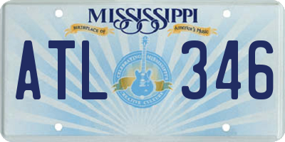 MS license plate ATL346