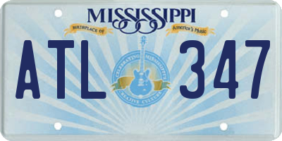 MS license plate ATL347